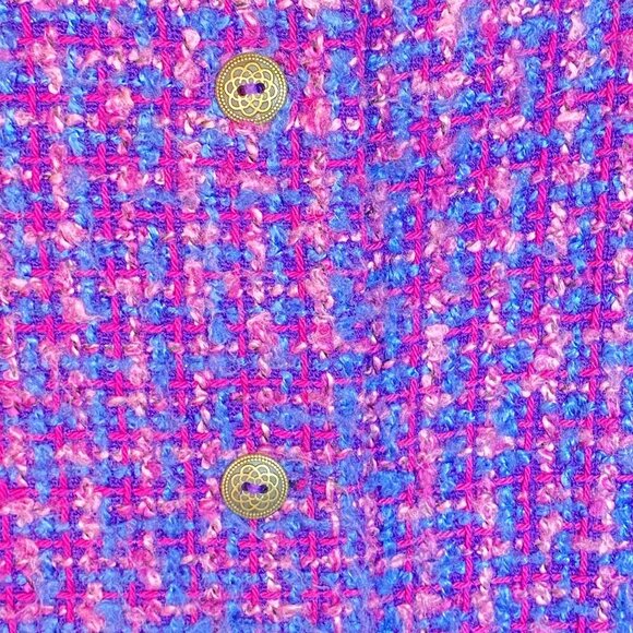 Vintage Alfred Dunner Purple Boucle Tweed Button-Up Jacket Size 14 Retro Style W - Picture 4 of 5